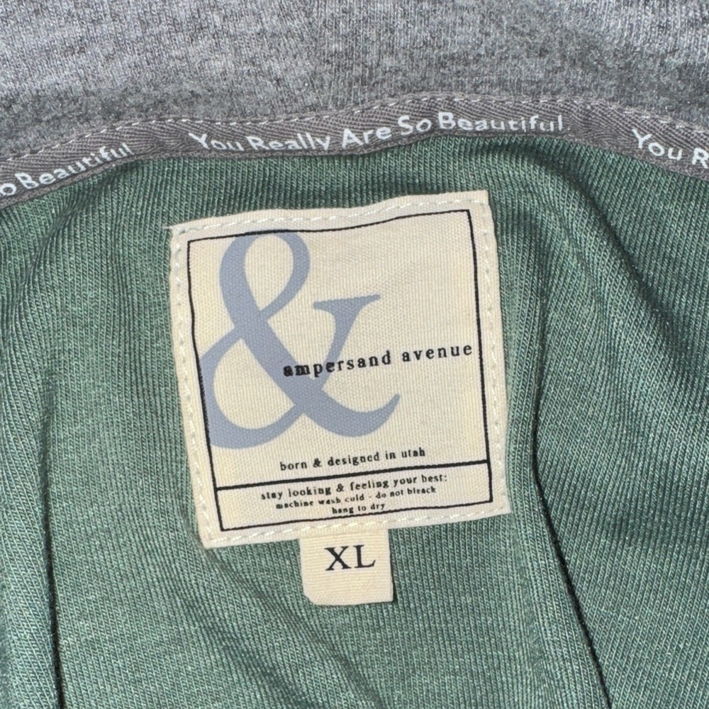 AMPERSAND AVE Green and Gray Hoodie - Picture 3 of 5